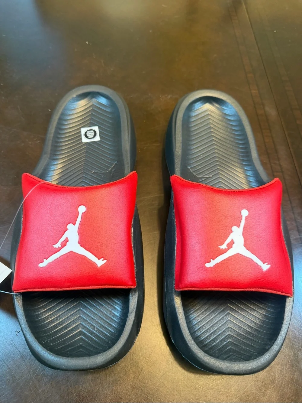 New Nike Air Jordan Red Black Slides Sandals Size US 10